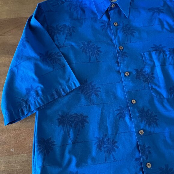 Reyn Spooner Shirt Adult Large Blue Hawaiian Tropic Button Up Mens Large Prokids - Picture 2 of 9
